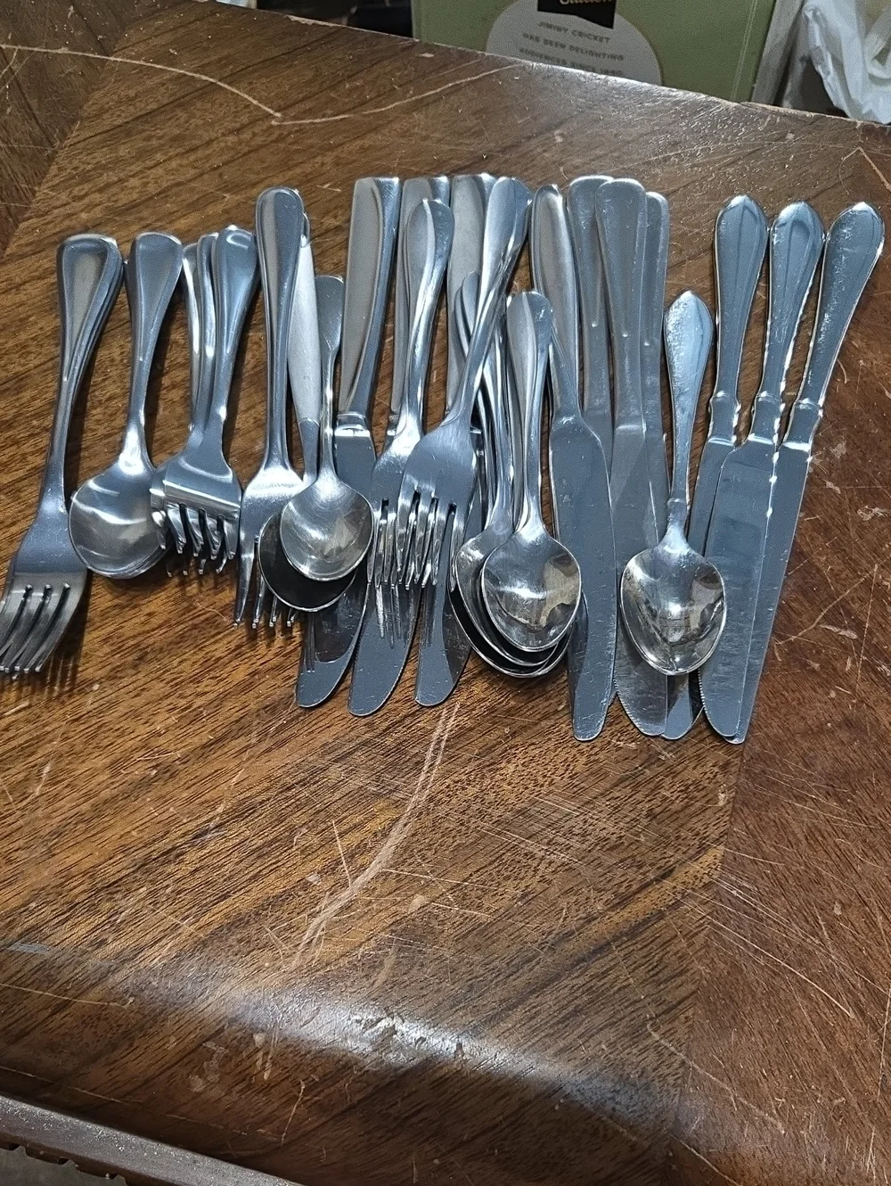 32Pcs.Mismatched Stainless Steel Flatware Set - Silver Service for Home Dining